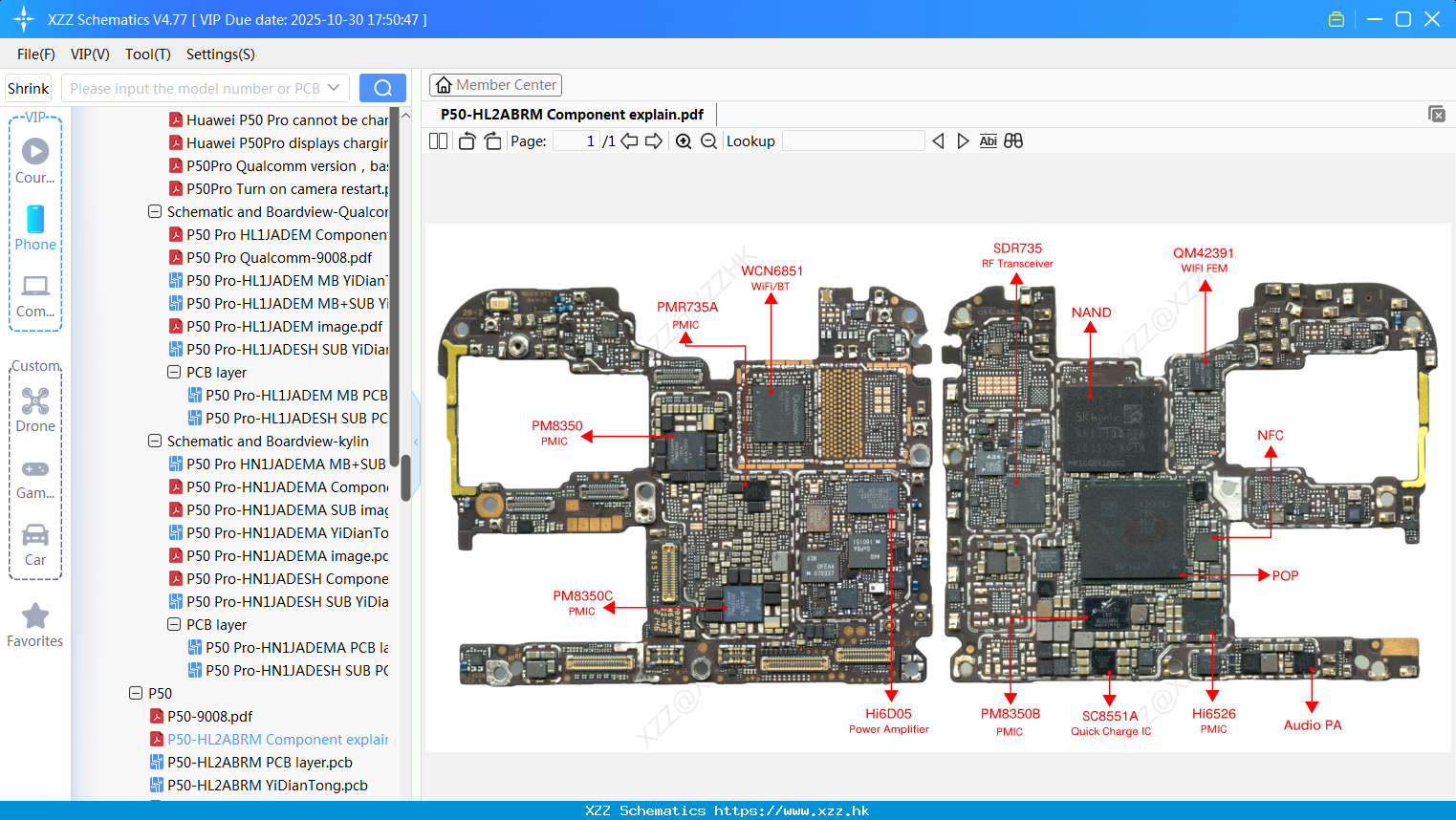 Huawei P50-HL2ABRM Component Explain